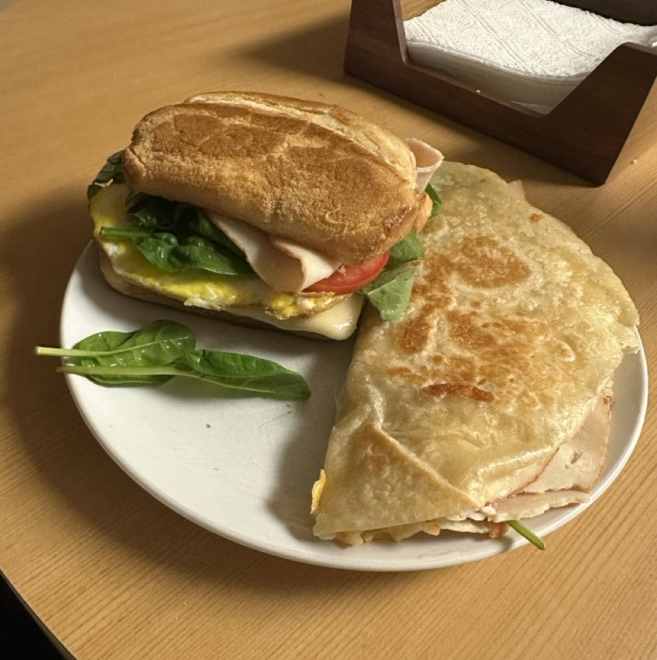 Sandwich and Quesadilla